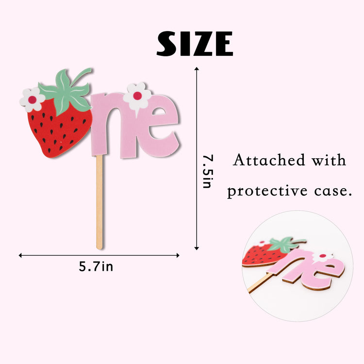Strawberry Cake Topper 1st Birthday