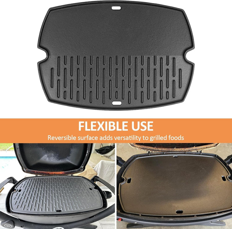 AJinTeby 7583 Cast Iron Griddle for Weber Q2000 Series, for Weber Q200 Q220 Q240 Q2000 Q2200 Q2400 Q2800 Gas Grills Accessories, Replaces for Webber 7645, for Webber Q2200 Grill Parts - Nestoria