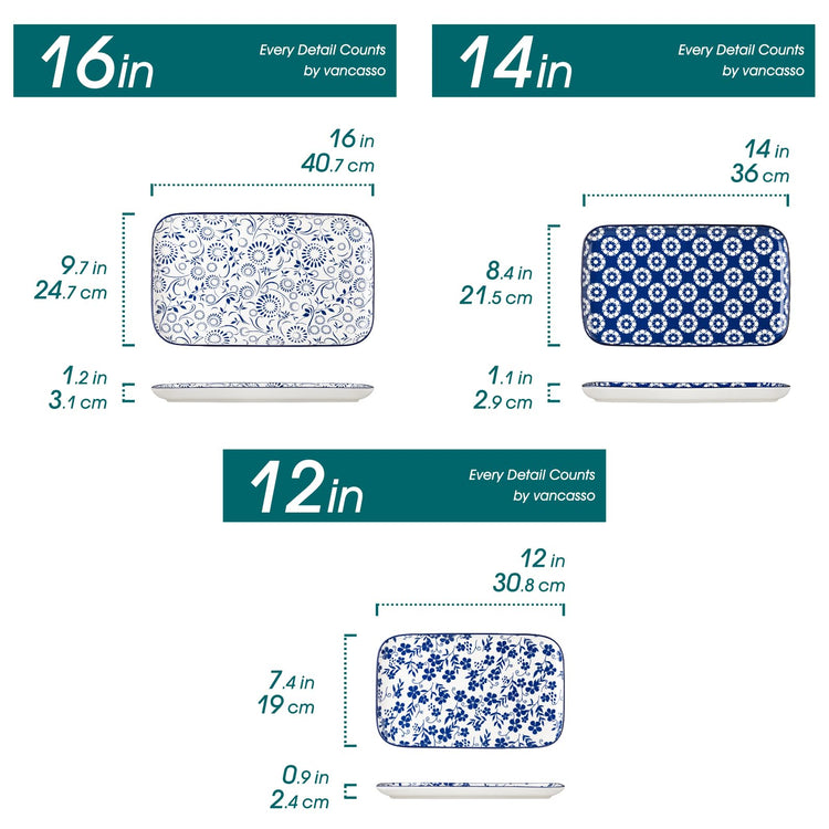 SELENE Ceramic Serving Platters Set of 3 (3 Count)
