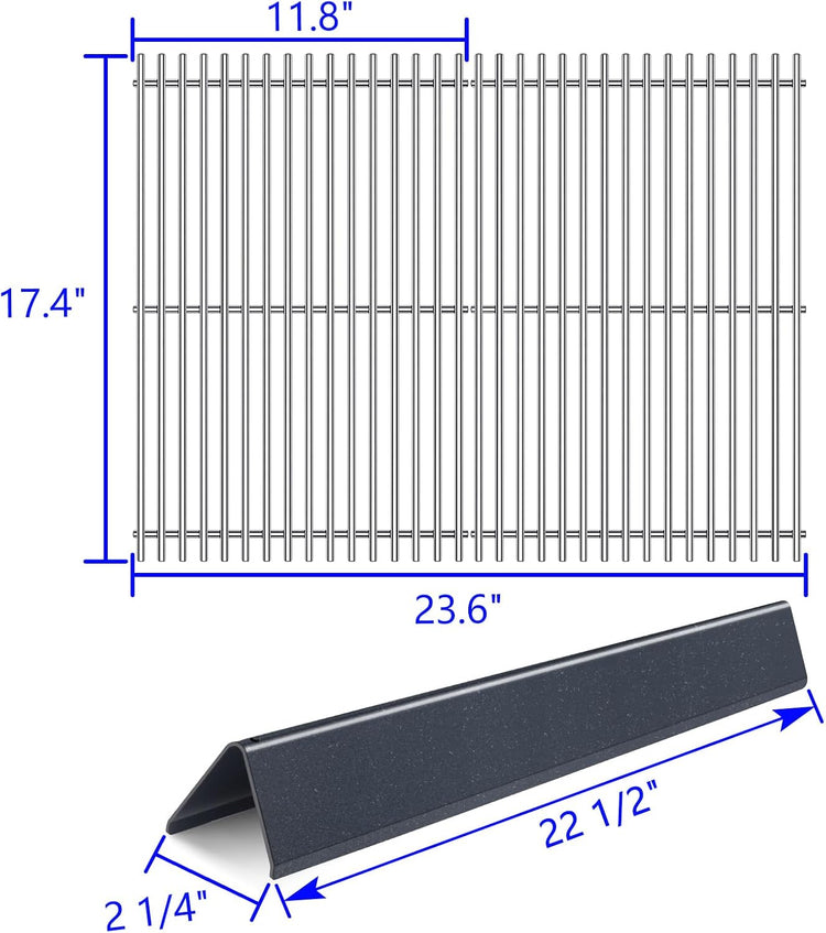7536 7525 Grill Grates Replacement for Weber Spirit Grill Parts E-310, E-320, 300 Series, Weber Genesis Grill Silver B/C, Gold B/C, Platinum B/C, Spirit 700 and 900, 17.4” Flavorizer Bars Grid