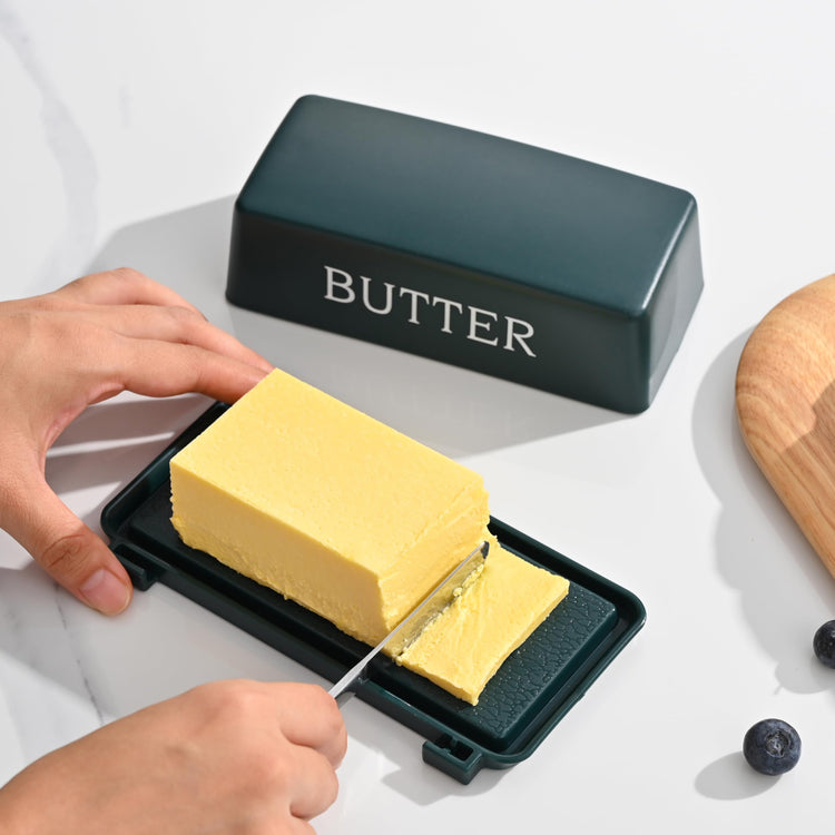 Butter Tray With Lid And Stainless Steel Knife