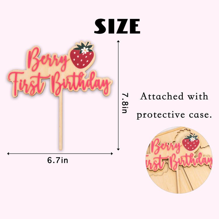 Berry First Birthday Cake Topper