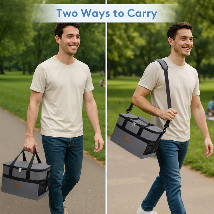 Cooler Bag 30 Cans Collapsible and Insulated Large Lunch Bag Leakproof Soft Cooler Portable for Camping