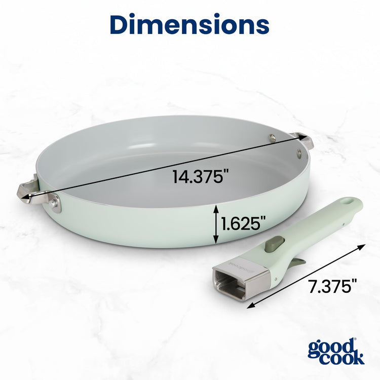 Ceramic Frying Pan Skillet with Removable Handle
