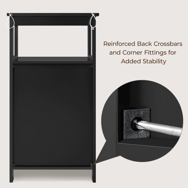 Small Bathroom Storage Cabinet with Door & Open Shelf