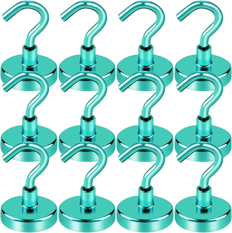 LOVIMAG Cruise Ship Essentials, 80Lb Magnetic Hooks for Cruise Cabins, Strong Magnetic Hooks for Hanging, Refrigerator, Celling, Grill, Fridge, Kitchen-12Pack