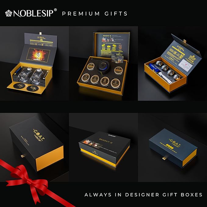 NOBLESIPยฎ New Whiskey Smoker ๐ฃ๐ฅ๐๐ ๐๐จ๐ Electric Kit. Innovative Automatic Smoking, no fire Torch Needed. Easily Make Aromatic Smoked Cocktails, Bourbon, Old Fashioned. Smoky E - bar Gift Box Set