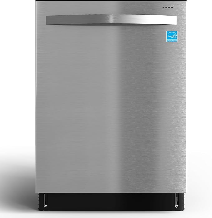 24" Built-in Dishwasher, Stainless Steel Dishwasher Machine with Adjustable Racks, 14–16 Place Settings Large Capacity Dish Washer, 8 Wash Programs, Energy Star Certified, Sliver