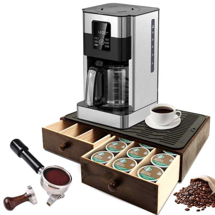 Coffee Pod Holder Storage Wooden Organizer for Countertop