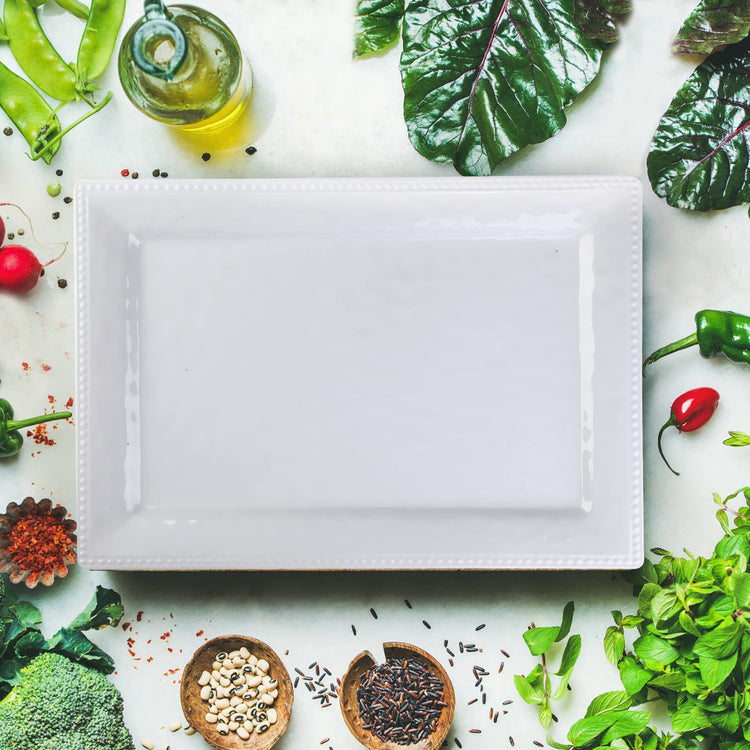 Embossed effectSet of 2 melamine rectangular serving trays (2 Count)