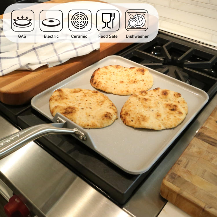 CeraTerra Ceramic Nonstick Square Griddle Pan