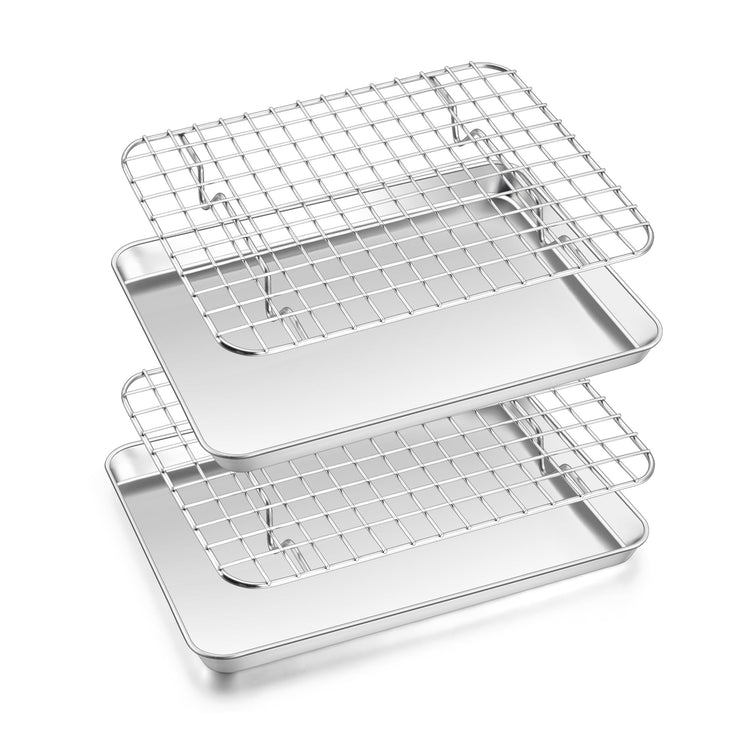 Toaster Oven Pan with Rack Set (4 Count)