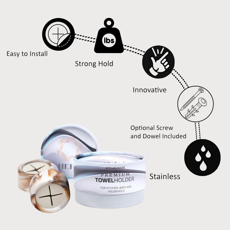 Towel Hooks Dish & Hand Towel Holder (8 Count)