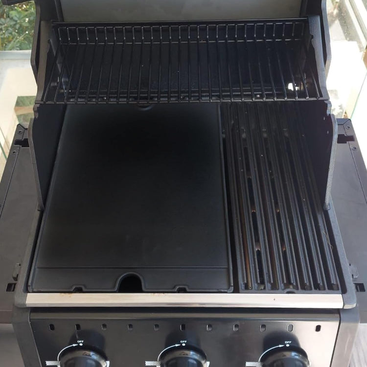 2-in-1 Reversible 17.48” x 12.48” Pre-Seasoned 11242 Cast Iron Griddle for Broil King Baron, Crown, Crown Pellet Series Grill, Flat Griddle Top Plate for Gas Stove/Charcoal/Electric/Propane/Gas Grill - Nestoria