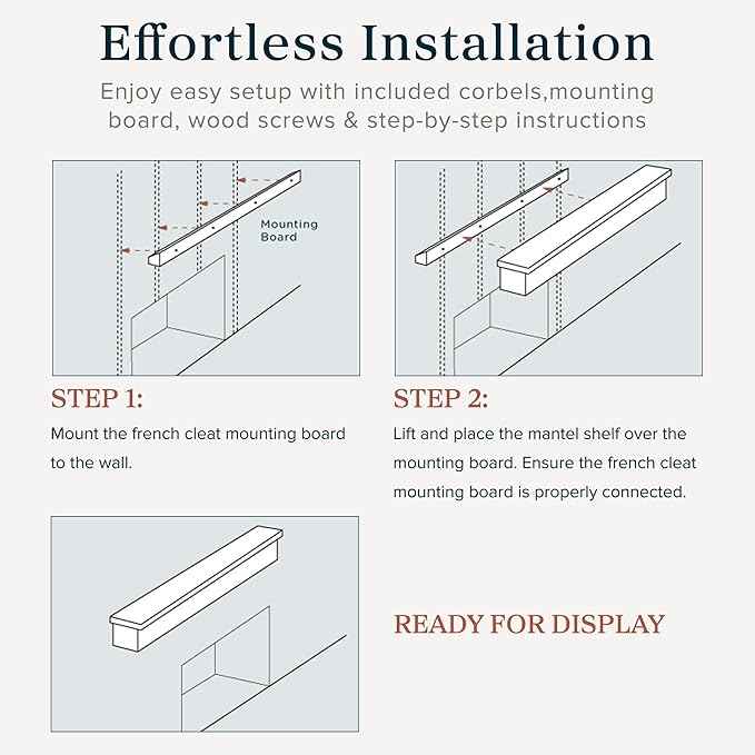 MANTELSDIRECT Breckenridge 72” Fireplace Mantel Shelf with Corbels – Rustic Floating Mantel Shelf for Over Fireplace – Grey Rustic - Wood Shelf for Wall – Pine Box Construction