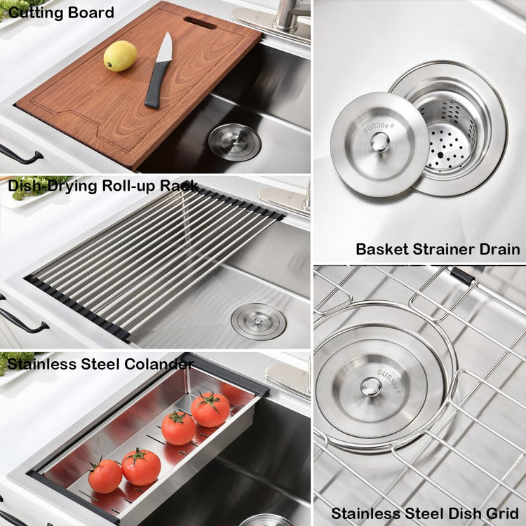 33 Inch Drop In Kitchen Sink Workstation