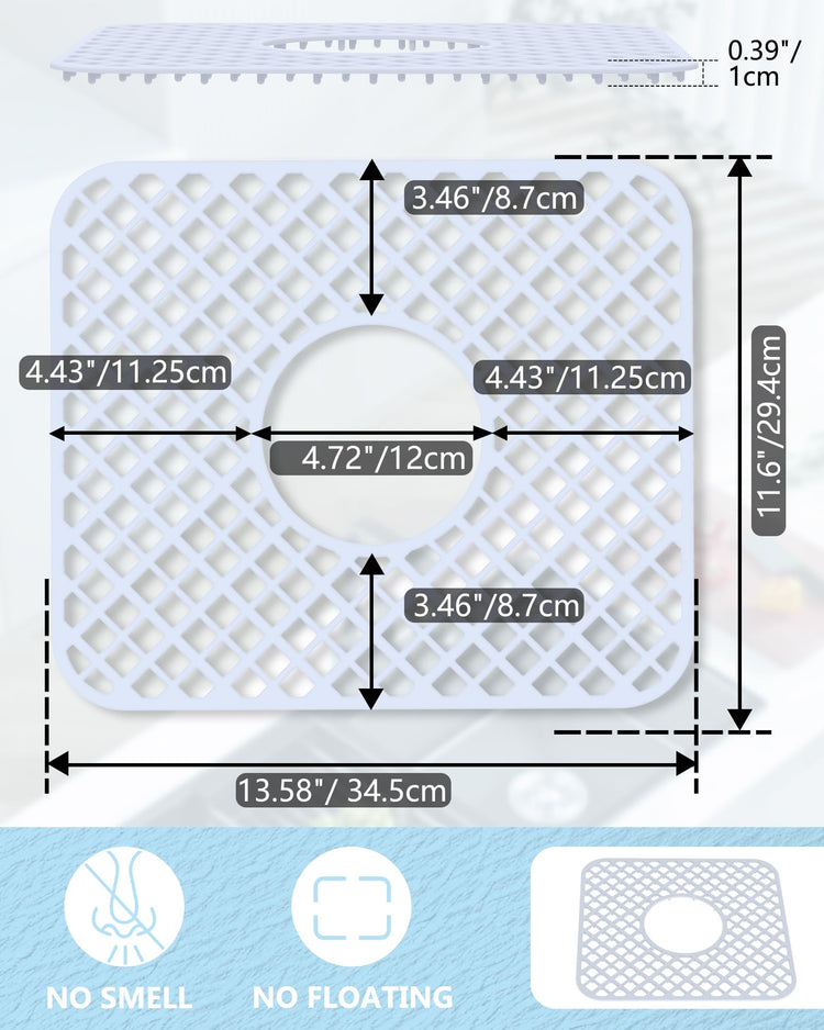 2 Pack Silicone Sink Mat Protector for Kitchen Sink