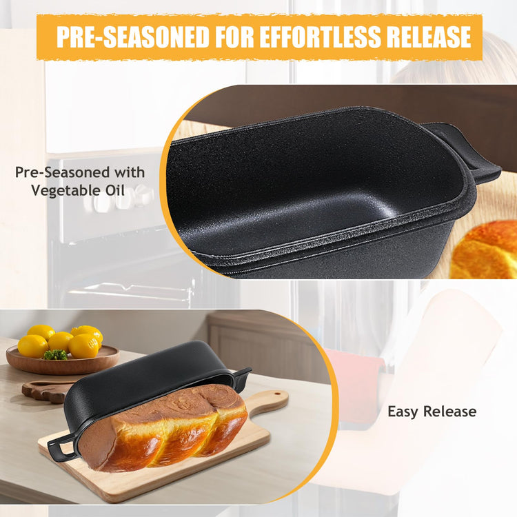 10x5 Cast Iron Loaf Pan with Lid