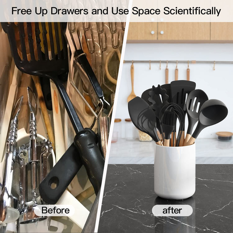 White utensil holder for Countertop