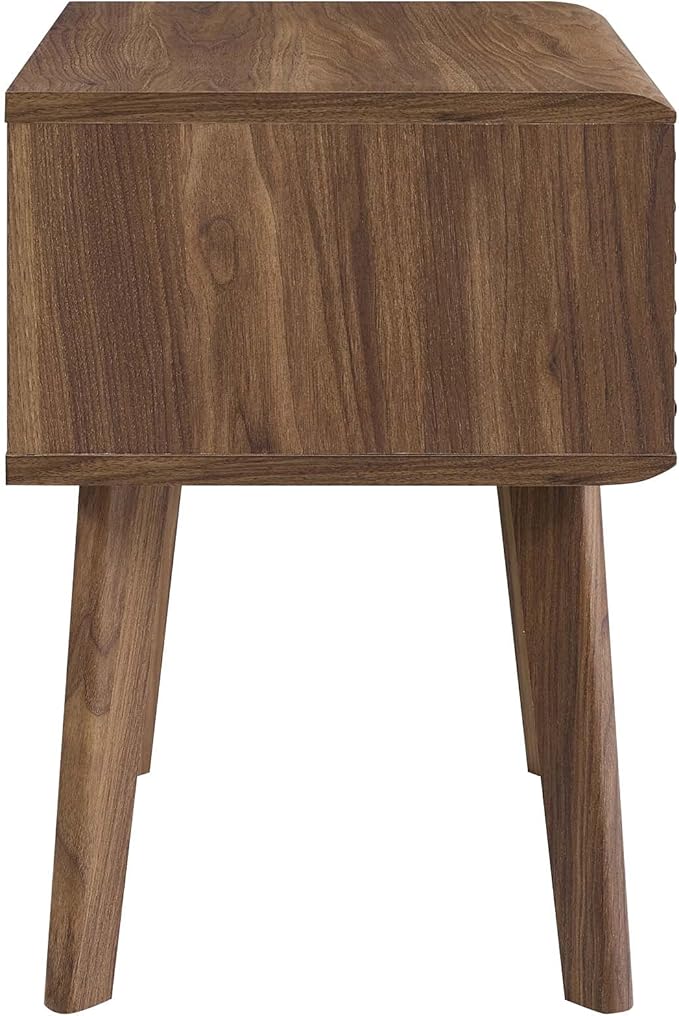 Modway Render Mid-Century Modern End Table or Nightstand in Walnut