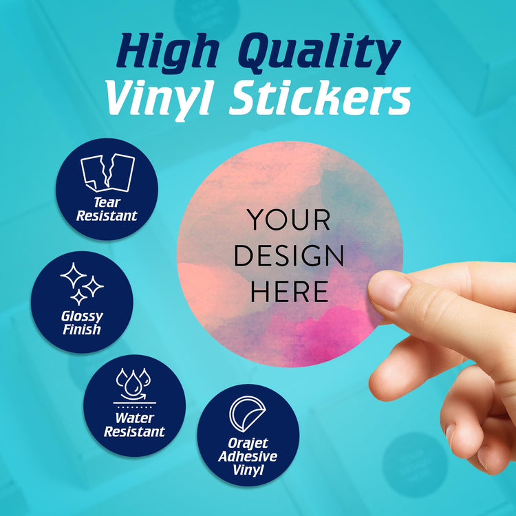 Custom Vinyl Stickers Your Image (100 Count)