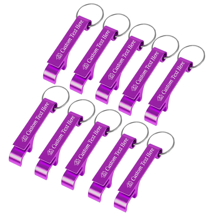 10PCS Personalized Bottle Opener Keychain Bulk Custom Beer Bottle Opener with Logo Text Engraved Wedding Bottle Opener Favors Customized Gifts for Guests Baby Shower Birthday Party (10 Count)