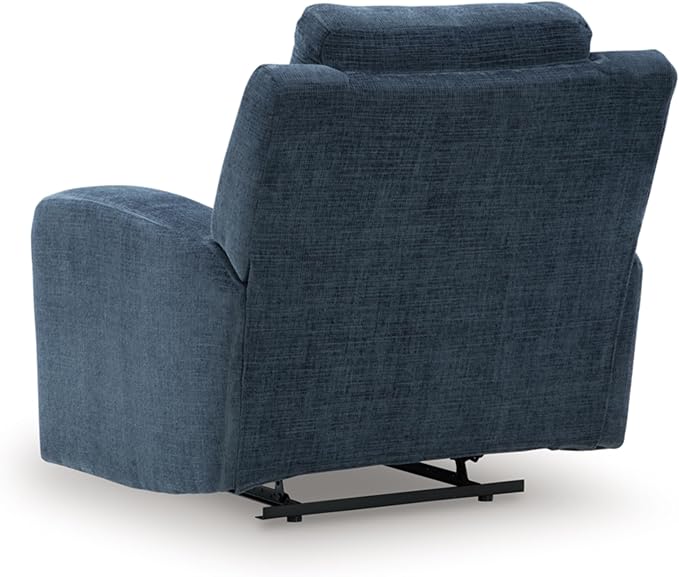 Signature Design by Ashley Danum Casual Manual Tufted Wall Hugger Recliner with Track Arms, Blue