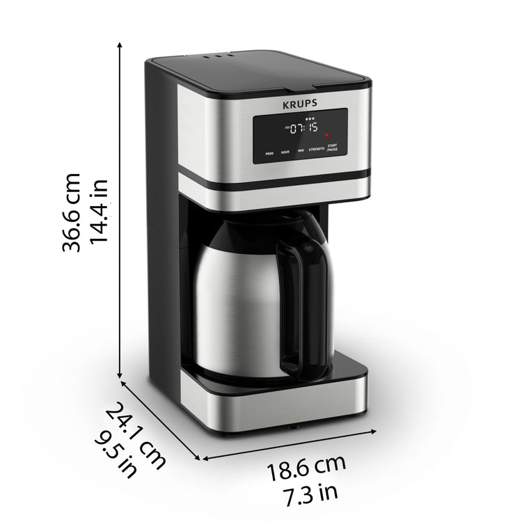 12 Cup Programmable Thermal Carafe Coffee Maker with 3 Strengths