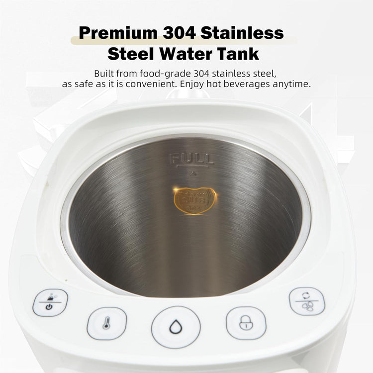 OCTAVO Water Boiler & Warmer 5 Liter, 304 Stainless Steel Water Tank, 700 Watt 6 Adjustable Water Temperature, LCD Touch Control Screen, Child Lock with Water Shortage Indicator