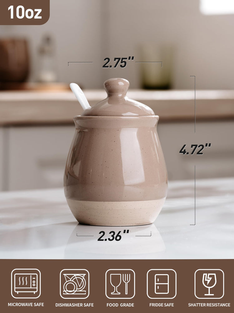 10oz Sugar Bowl with Lid and Spoon