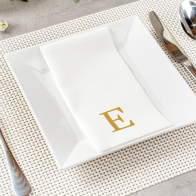 Paper Rectangle Gold Letter E Linen (2000 Count)