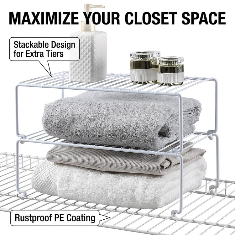 4 Pack Kitchen Cabinet Shelf Riser (4 Count)
