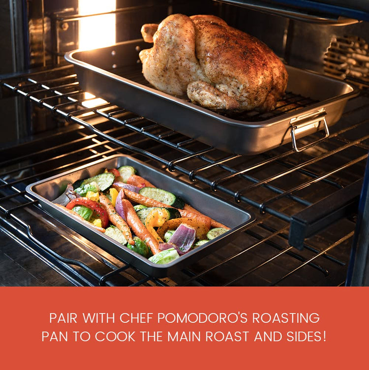 Nonstick Carbon Steel Small Roasting Pan with Rack