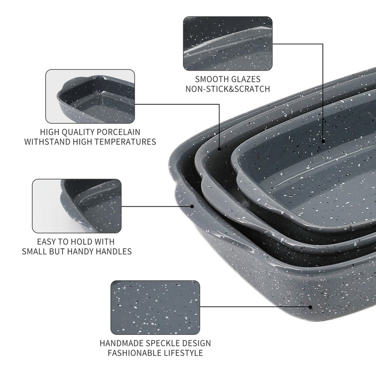 Ceramic Bakeware Dish Set of 3