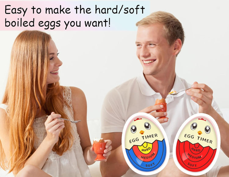 Lasubst Egg Timer That Goes in Water for Soft Medium Hard Boiled Eggs, 1 Red 1 Color