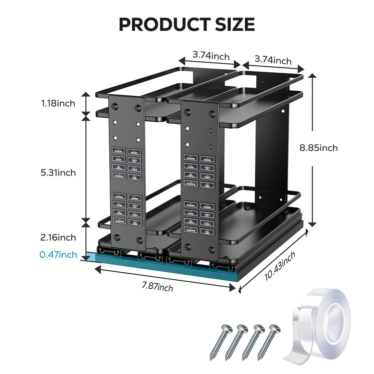 Pull Out Spice Rack Organizer (2 Count)
