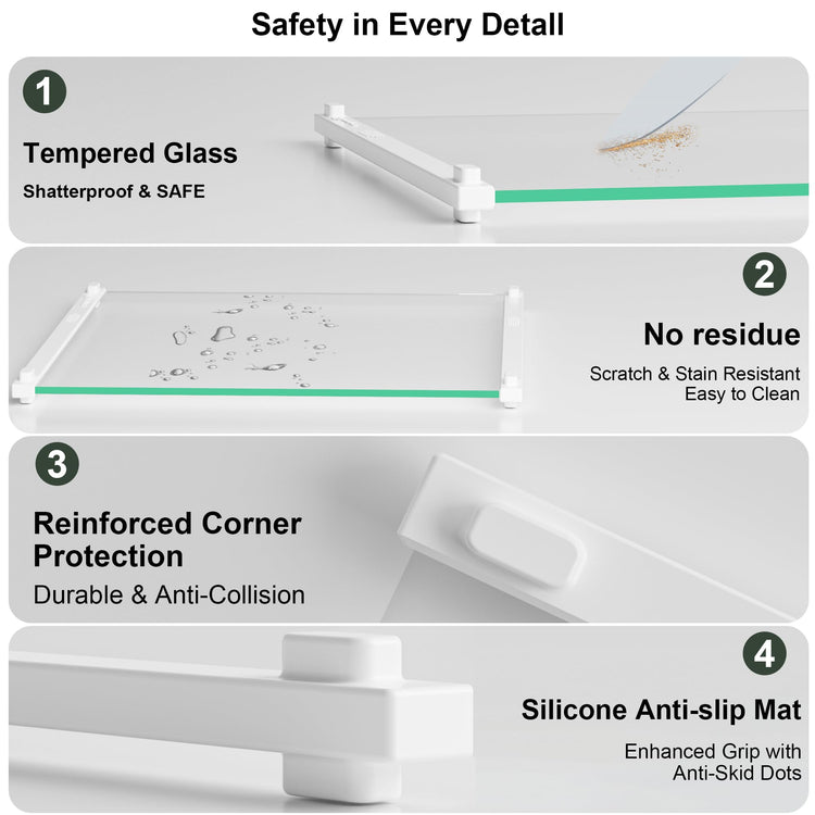 Glass Cutting Boards for Kitchen (2 Count)