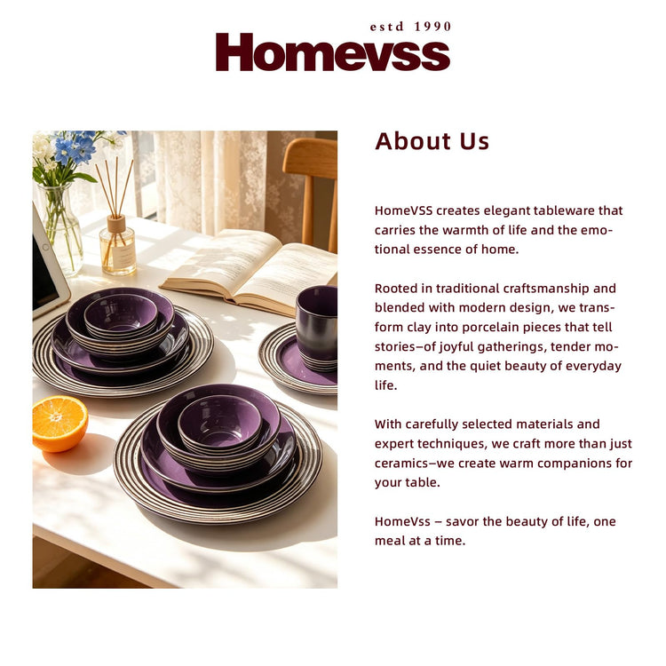 HomeVss 48 Piece Dinnerware Set