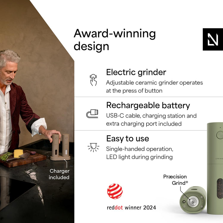 Electric Salt and Pepper Grinder Set
