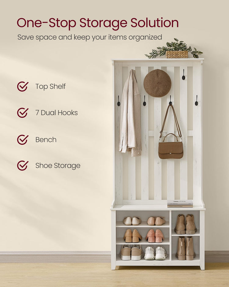 Hall Tree with Bench and Shoe Storage