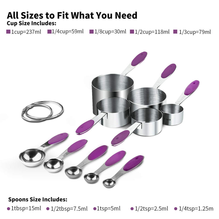 10 Piece Measuring Cups and Spoons Set in 18