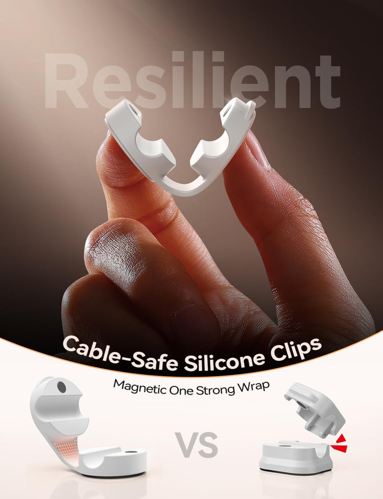 8 Pack Silicone Cord Organizer Magnetic Cable Clips (8 Count)