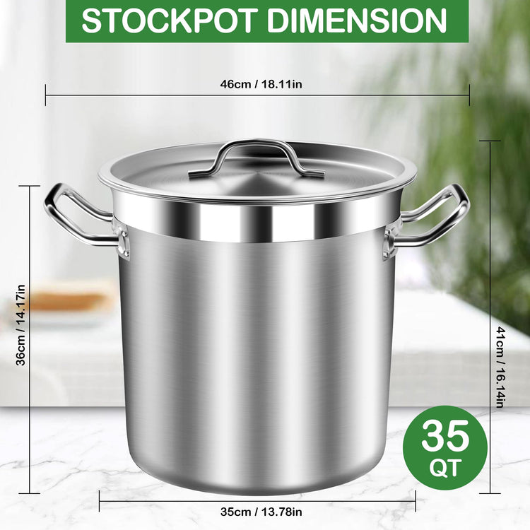 35 Quart Commercial Grade Large Stock Pot