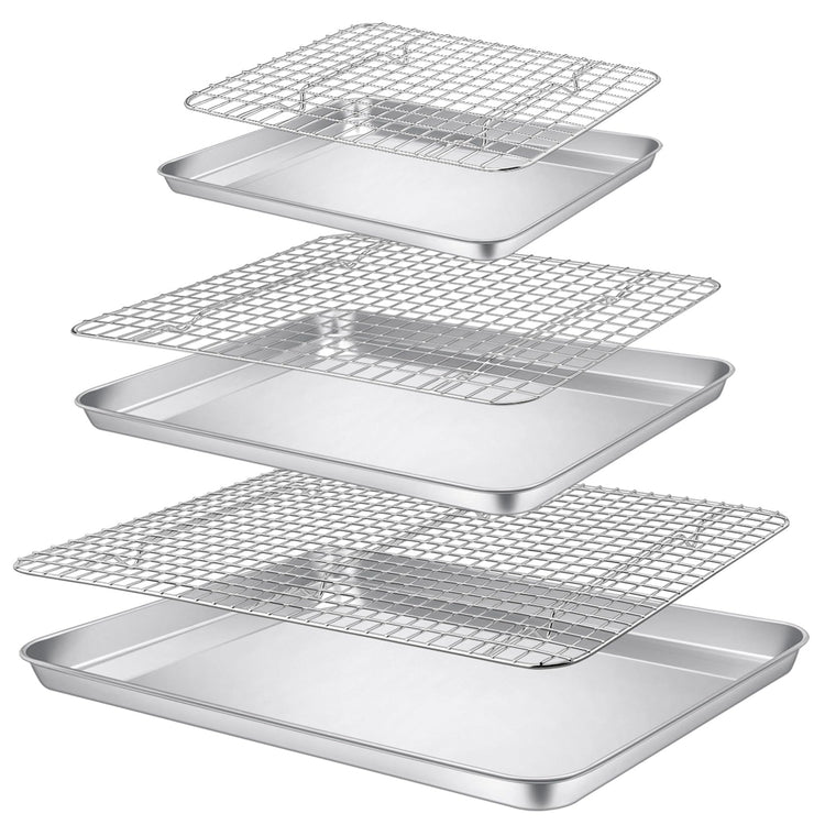 16 + 12.5 + 9 Inch Baking Sheet Pan and Cooking Rack