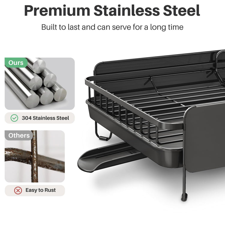 Large Expandable Dish Drying Rack for Kitchen Counter