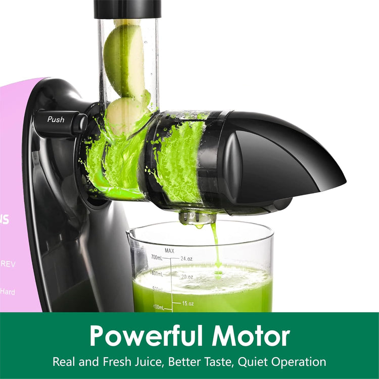 Slow Masticating Juicer,Brecious Cold Press Juicers with 2 Speed Modes & Quiet Motor,Juicers Machines Vegetable and Fruit with Reverse Function,Celery Juicer,BPA-Free,Easy to Clean (Purple)