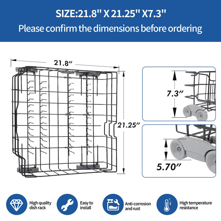 WD28X25960 Replacement Lower Dishwasher Rack Compatible with GE