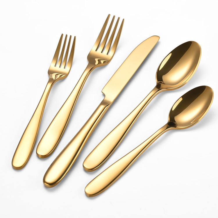 40 Piece Gold Silverware Set (40 Count)