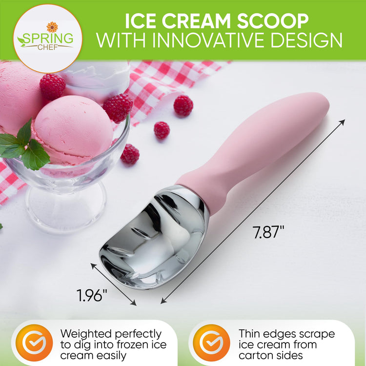 Heavy Duty Ice Cream Scoop with Soft Grip Handle
