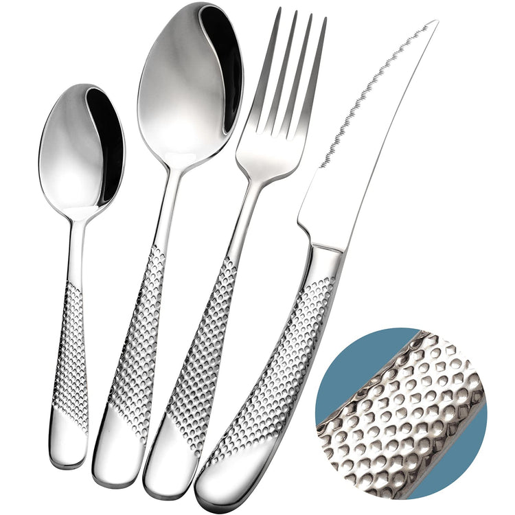 16 Piece Modern Hammered 18 (4 Count)